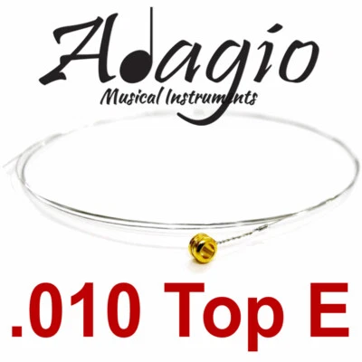 MultiPack Of 5x Spare Single .010 Guitar Strings For Acoustic Electric Adagio