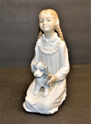 週末今だけ値下げ❗️（美品）LLADRO　HANDMADE 『NAO いぬ２匹』 NAO by LLADRO Span KNEELING GIRL with PUPPY DOG 7 1/2