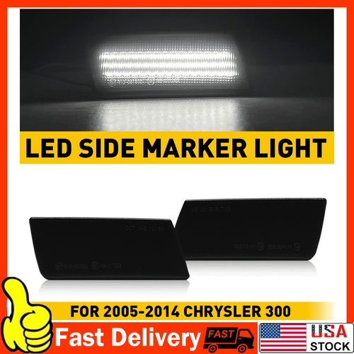 SMOKED LENS LED FRONT SIDE MARKER LAMPS LIGHTS for 2005-2010 CHRYSLER 300 300C - Picture 23 of 24