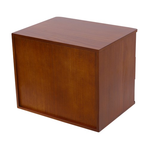 Wooden Desktop Storage Box Drawer Office Home Table Display Organizer with Lock - Picture 10 of 21