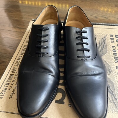 longchamp Men's Black Dress Shoes Size 42.5 Us 9.5 Rare Black Leather Shoes  | eBay