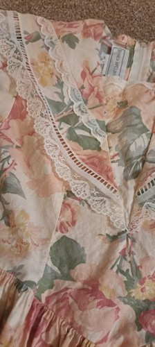 Vintage Jessica Mcclintock Gunne Sax Style Dress Girls 7 Floral Print With Lace - Picture 3 of 7