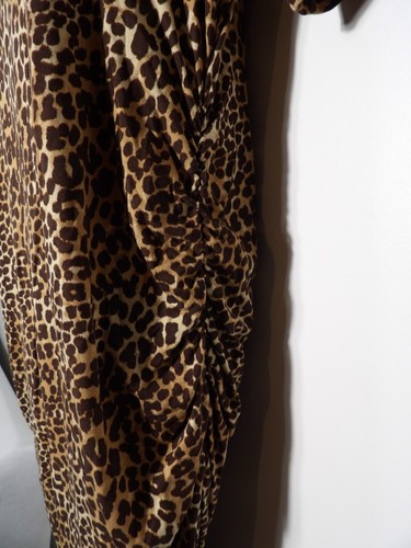 Motherhood Maternity Dress Large Midi Cinched Leopard Cat Cheetah Print Stretch - Picture 10 of 11