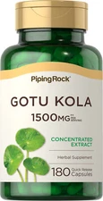 Gotu Kola Capsules | 180 Count | 420mg | Non-GMO | by Piping Rock