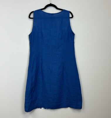 Idillio Positano Blue Floral Linen Dress Sleeveless Made In Italy Large | eBay Idillio Positano Blue Floral Linen Dress Sleeveless Made In Italy Large | eBay