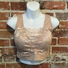Rhonda Shear Light Nude Lace Overlay Bra Removable Pads New