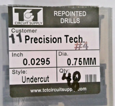 TCT REPOINTED DRILLS UCY #69 0.0295" DIA 0.433" FLUTE (LOT OF 48)