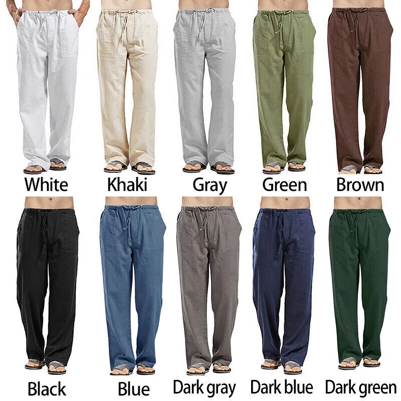 Mens white hotsell cotton casual pants