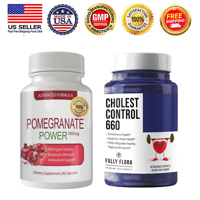 Pomegranate Extract Antioxidant Support Cholesterol 660 Heart Supplement 60 Caps