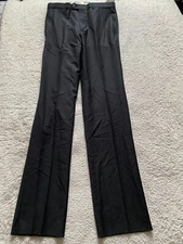 JB Britches Men Straight Pants Black Size 34 x 40 Worsted Wool Made in Italy