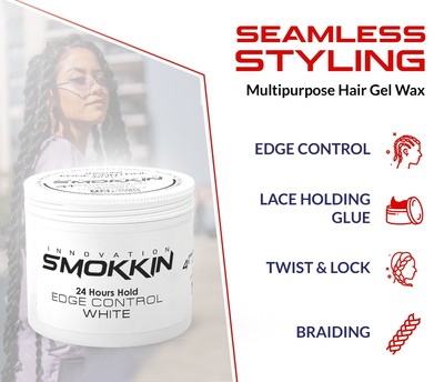 Smokkin White Locks Braid Gel | Extreme Hold, Smooth &Tames Frizz,No Flakes 17oz