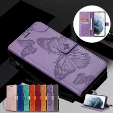 For iPhone 16 Pro Max 15 14 13 12 11 Women Butterfly Leather Wallet Card Case