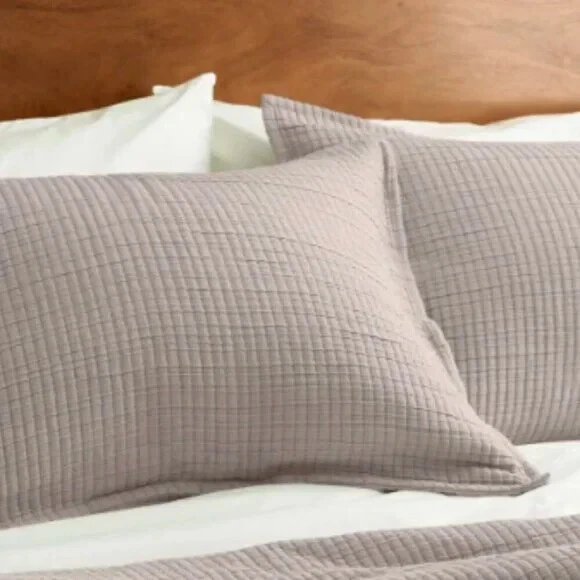Quince Ribbed Cotton Pillow Shams - Thumbnail 2