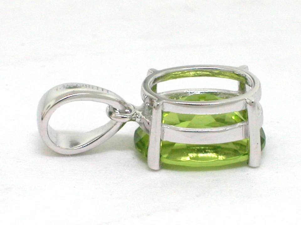 Peridot Anhänger 585 Weißgold 14Kt Gold natürlicher facettierter Peridot - Bild 4 von 4