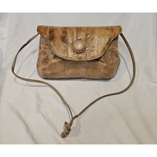 Palizzio Acessories Women's Light Brown Real Snake Skin Bag/purse