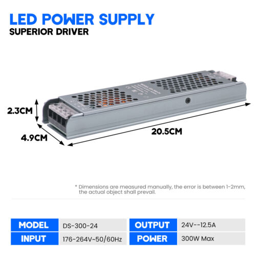 DC 12V 24V LED Transformador Fuente de alimentación conmutada Tira LED Transformador 60W-400W - Imagen 33 de 34