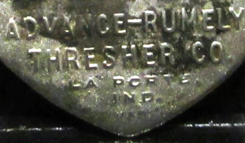 RARO! Reloj Bolsillo Advance Rumely Thresher Company Tirador de Aceite Tractor Llavero LaPorte Foto 3 de 3