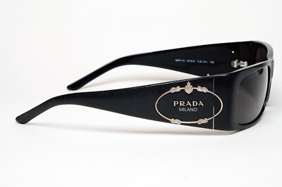Prada Sunglasses 2007 Vintage Black Saffiano Crest PR11HS SPR 11H