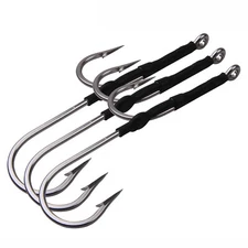 2/5pcs Double Hook Rig for Trolling and Chunking Double Trolling Hook Tuna Shark