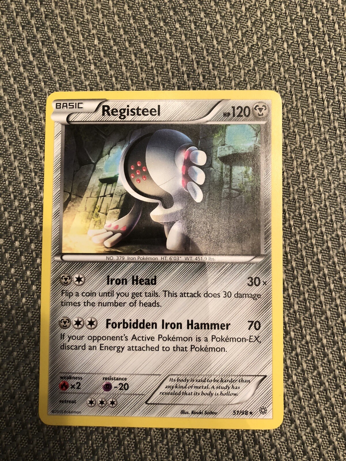 Pokémon TCG Registeel 51/98 Reverse Holo X&Y Ancient Origins XY English 2015 LP