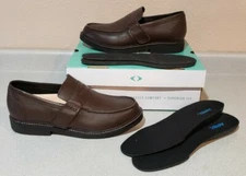 APEX LEXINGTON STRAP BROWN LEATHER PENNY LOAFER DIABETIC SHOES MEN'S SIZE 11W