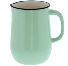 Novomoskovsk Green Enamel Jug Vintage Pitcher Water Jug 2.6-qt