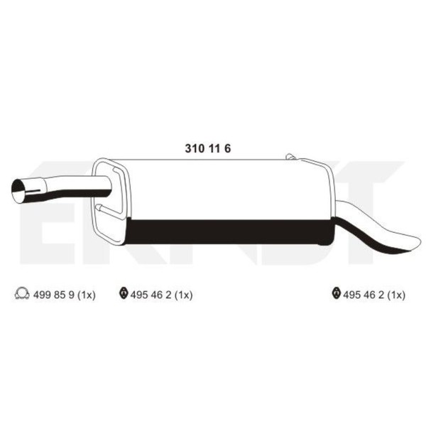 Ernst EndschalldäMpfer SchalldäMpfer Passend FüR Ford Fusion 1.6 310116-image