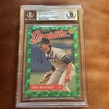 Don Mattingly 1993 Leaf Donruss Elite Dominator Green Auto 2383/5000 #6 Beckett