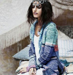 patchwork chunky cardigan