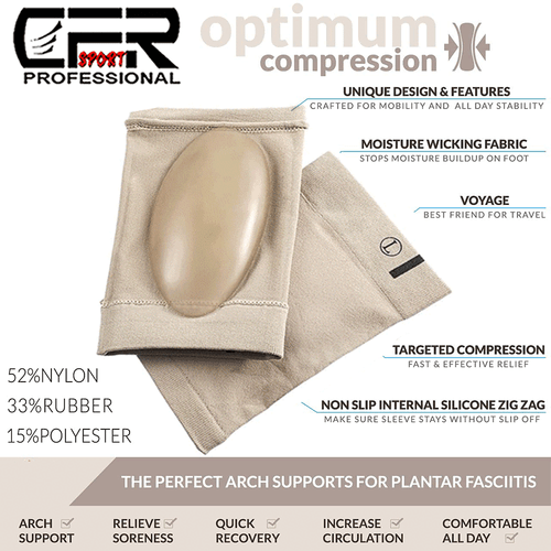 Compression Arch Support Plantar Fasciitis Gel Pad Brace Sleeve Ankle Foot Wrap - Picture 3 of 19