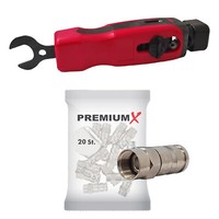 Abisolierer 20X Kompressionsstecker 7Mm F-Stecker FüR Koaxial Sat Kabel Premiumx