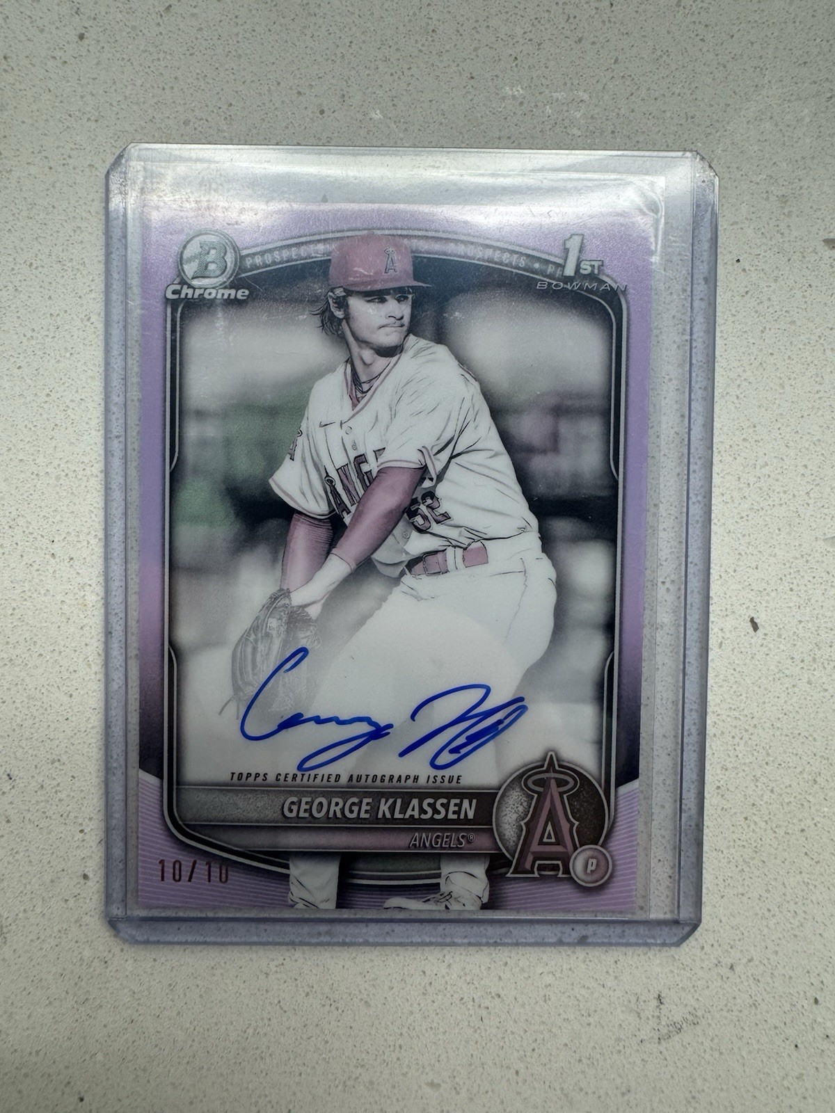 2025 Bowman Chrome 1st George Klassen Pearl Refractor Auto 10/10 #CPA-GK