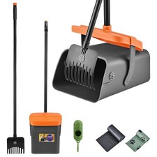 1Set Pooper Scooper Kit Dog Poop Rake  Swiveling Bin Poop Heavy Duty Pick Up To