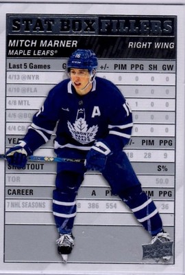 2023-24 Upper Deck Series 1 Mitch Marner Stat Box Fillers Card # SB-7