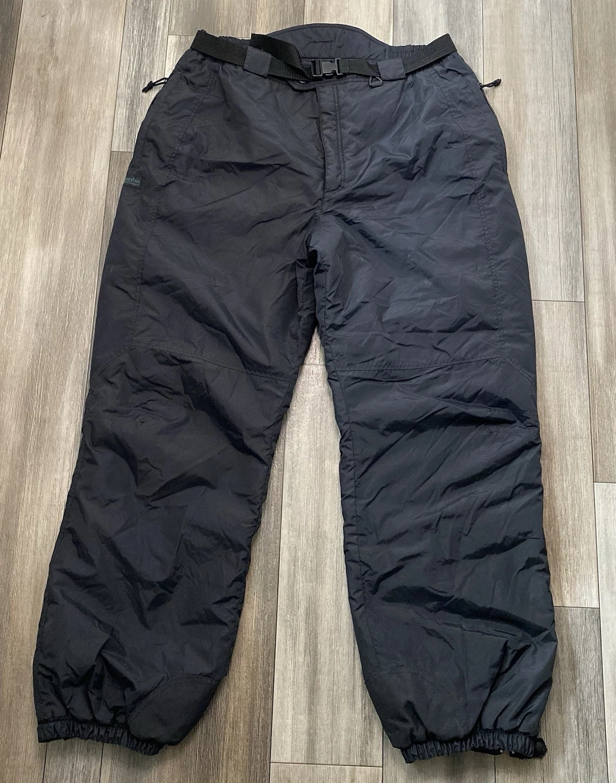 Vintage Colombia Snow Pants Men’s L 36x30 Black Water Proof Belted Ski Snowboard