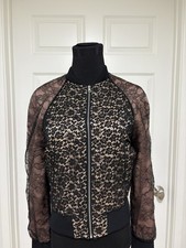 GUCCI Womens Black Lace Bomber Jacket (Italy ...