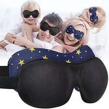 Cute Eye Mask Sleep Mask for Men Women Kids,2 2 Count Pack of 1 Stars black
