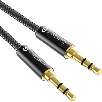 3.5Mm Nylon Braided Aux Cable (3.3Ft/1M,Hi-Fi Sound), Audio Auxiliary Input Adap