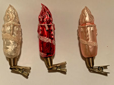 3 Kerzen  - Christbaumschmuck 10.5 cm Glas Lauscha