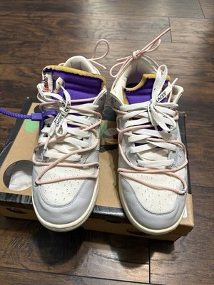 OFF-white Dunk Low Lot 24 Of 50 Sail Gray Coral Violet Size 11 Mens  Used W/ Box