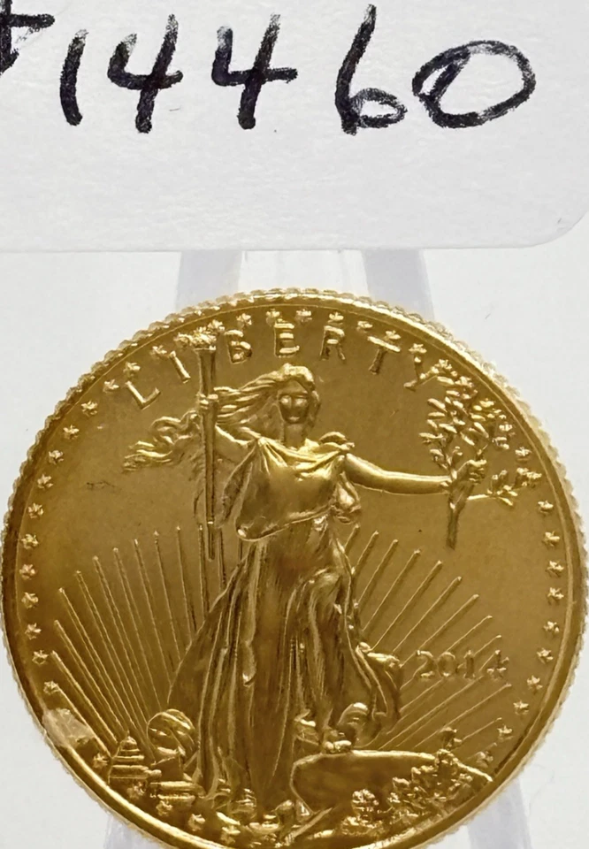 2014 $5 Gold American Eagle 1/10 oz Fine Gold #14460 - Image 3 of 3
