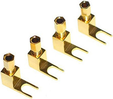  8 Pack 8 Pcs Total Hi-End Banana to Spade Adapter Plug/Speaker Cable Connector