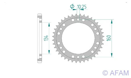 Kettenrad Alu 42-ZäHne 525-Teilung FüR Honda CBR 1000 SA Fireblade SP ABS 2016-image