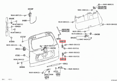Genuine Prado 120 Series TRJ LJ KDJ GRJ Upper Lower Rear Door Tailgate Hinge x2 - Picture 13 of 18