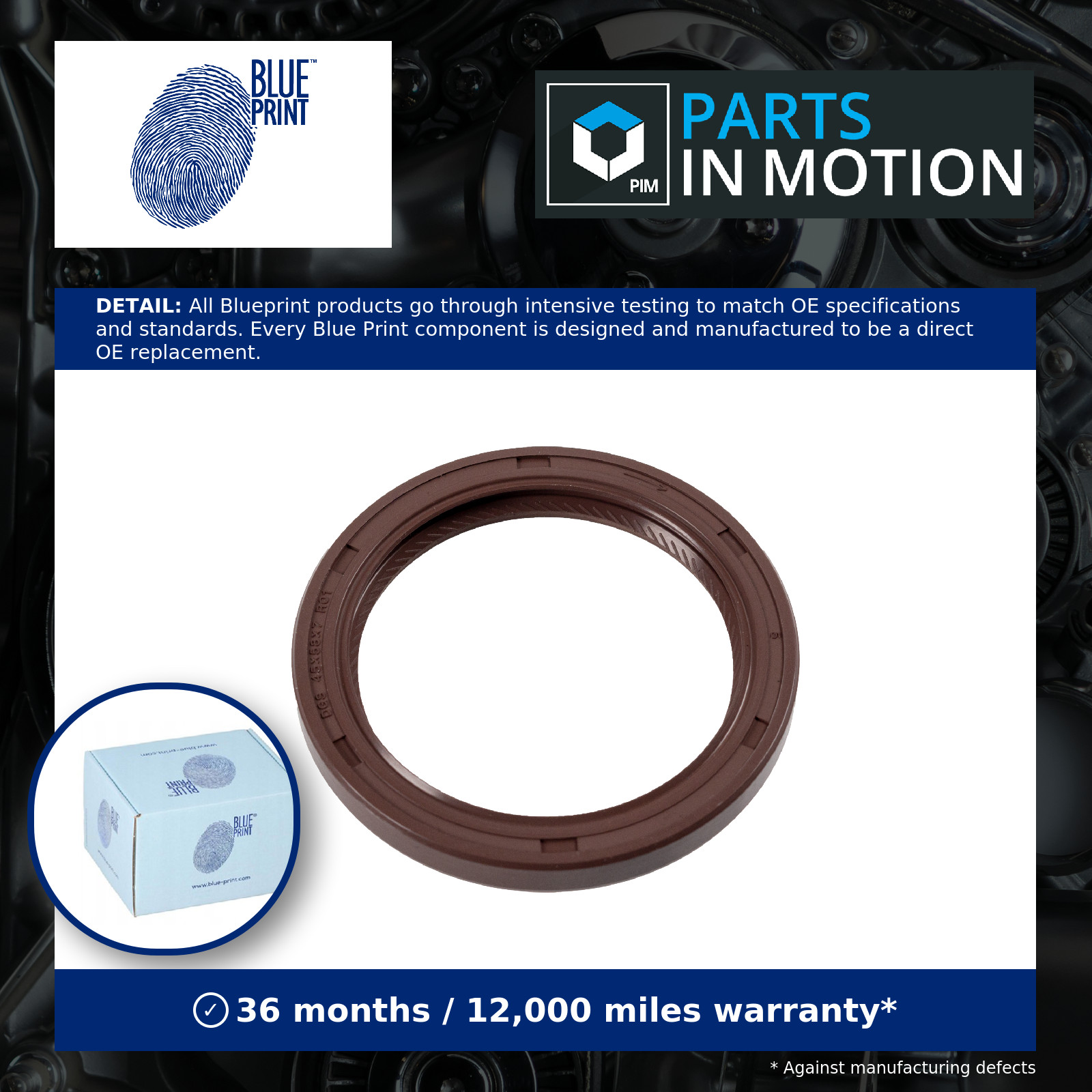 BLUE PRINT ADN16148 Crankshaft Shaft Seal Front Replacement Fits Nissan Renault - Image 5