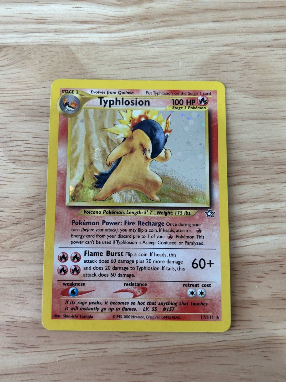 Pokémon 2000 Typhlosion Holo #17/111 Neo Genesis NM - SWIRL PATTERN