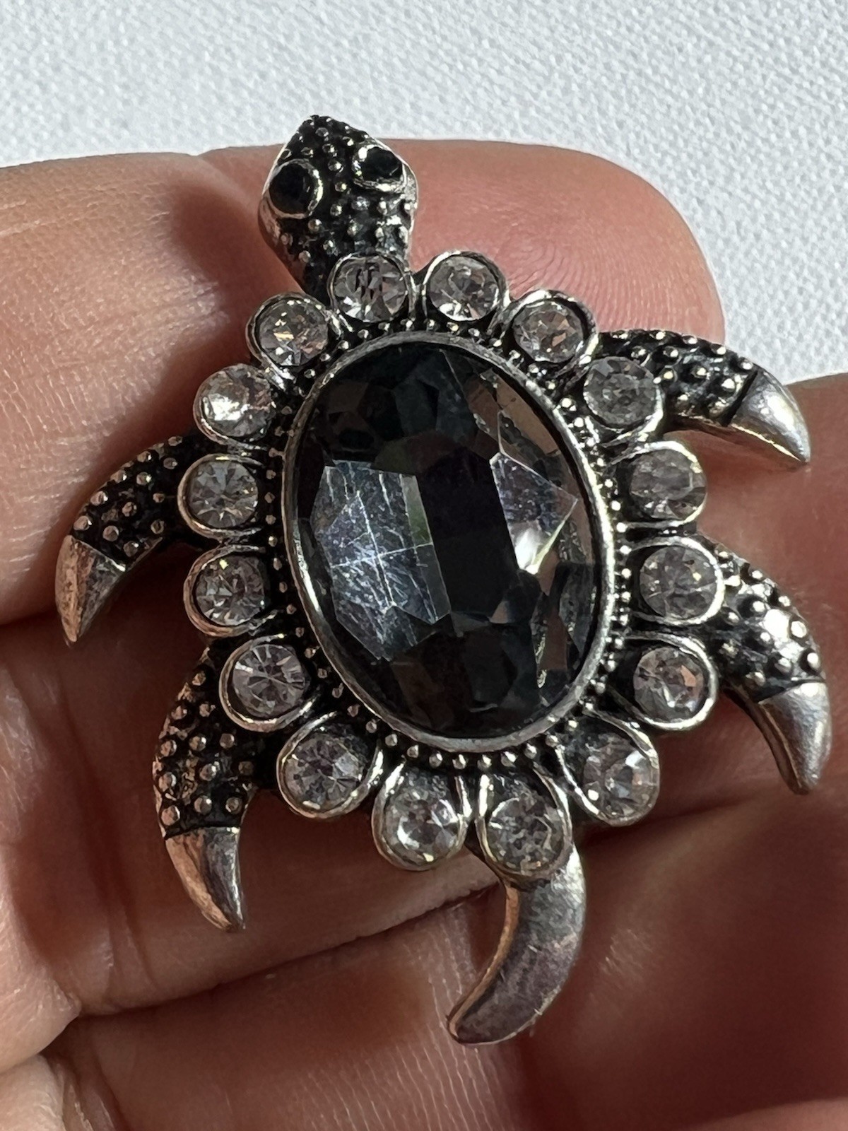 Snap Button Charm TURTLE Rhinestone Snaps Jewelry… - image 5