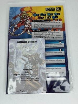 Marvel Crisis Protocol Omega Red tokens, character & tactics cards
