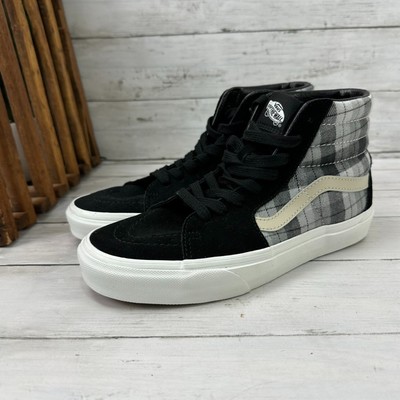 Vans Women's Fillmore Hi-Top Sneaker in Suede Plaid Mix Black size 7.5
