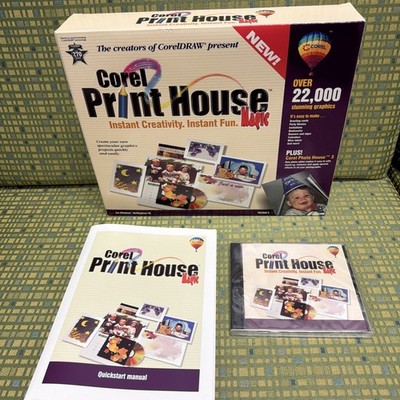 Vintage PC Software Corel Print House Magic -  Windows 95 98 - New - Open Box